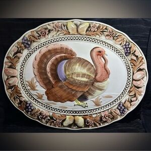 Vintage Mid Century Modern Large Oval Turkey Platter